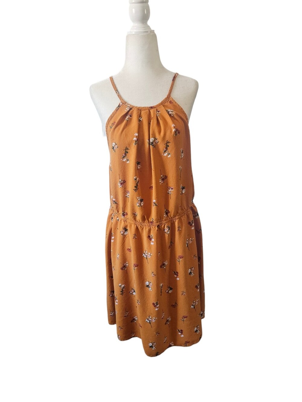 J For Justify Dress 2X Plus Size Juniors Womens Yellow Floral Boho Halter Summer